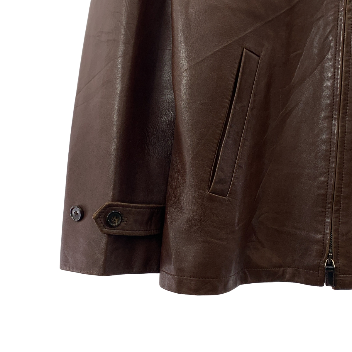 RALPH LAUREN PURPLE LABEL / ラルフローレンパープルレーベル 羊革 ラムレザー ジップ ジャケット / 総裏地