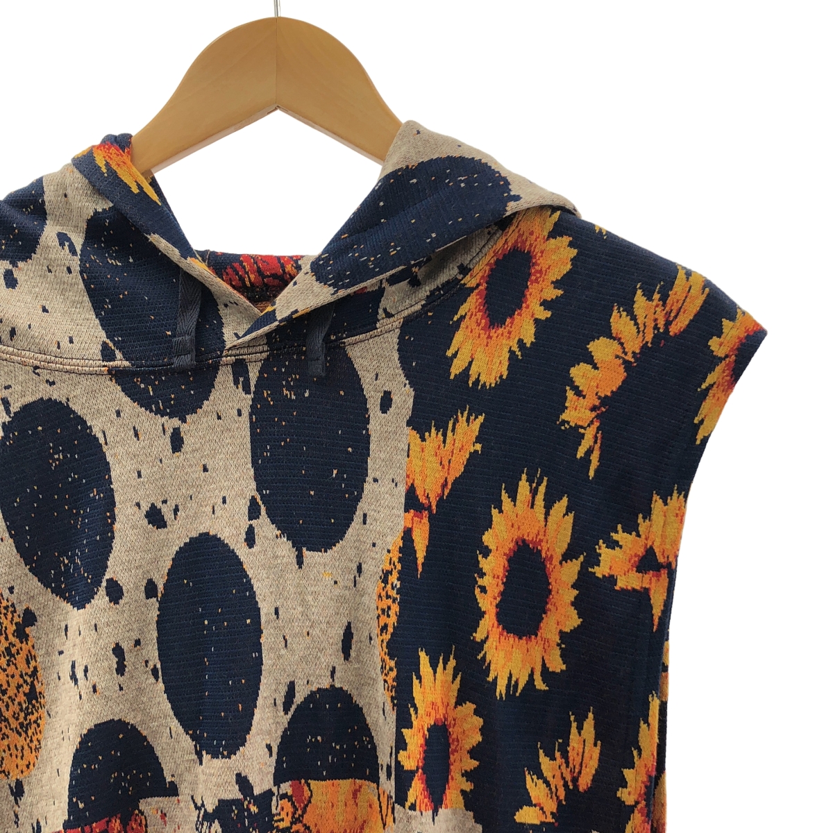 Engineered Garments / エンジニアドガーメンツ Hoody - Sunflower Knit / 総柄 ジャガード ニット ベスト フーディ