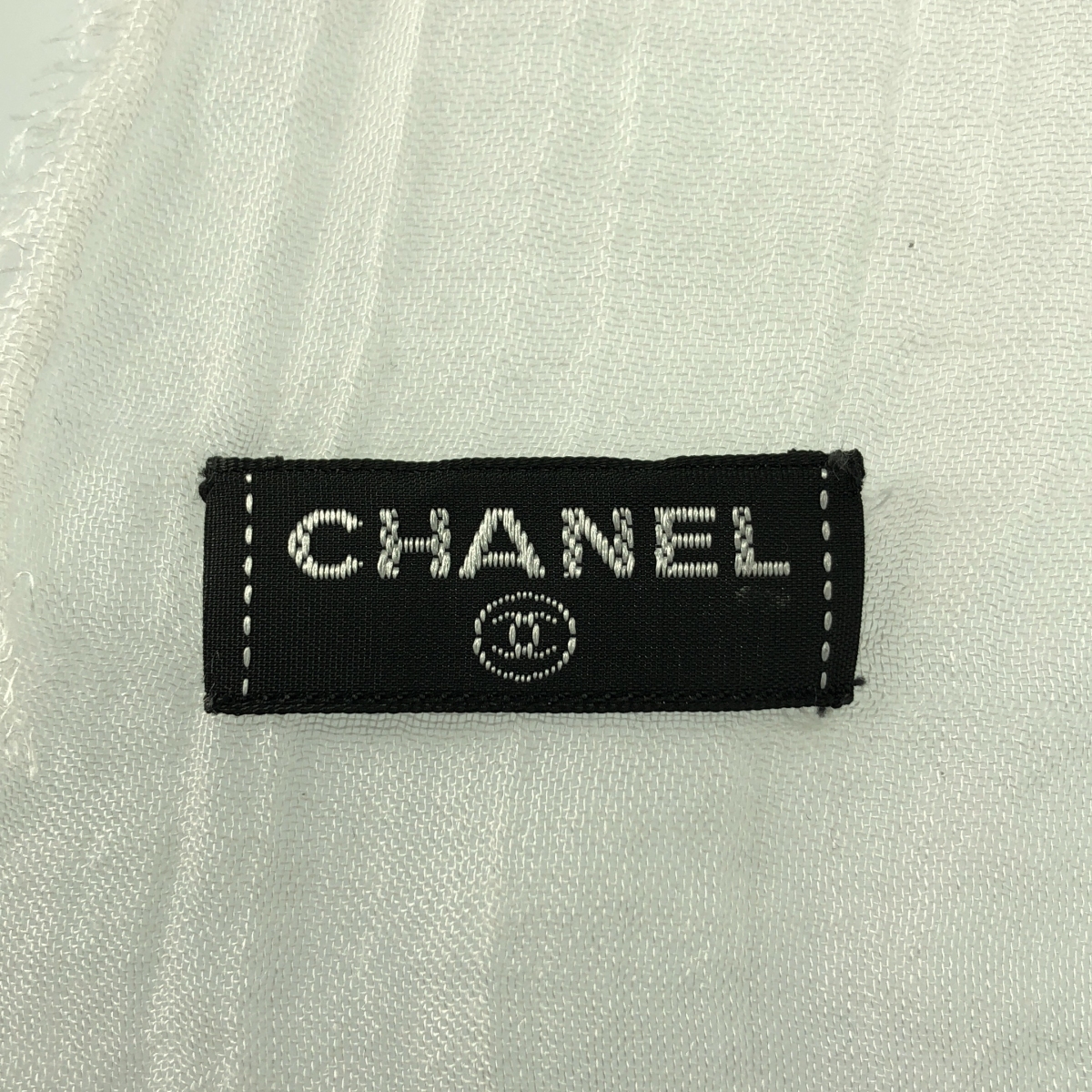 CHANEL / シャネル ココマーク エンブロイダリー フリンジ ロング ストール