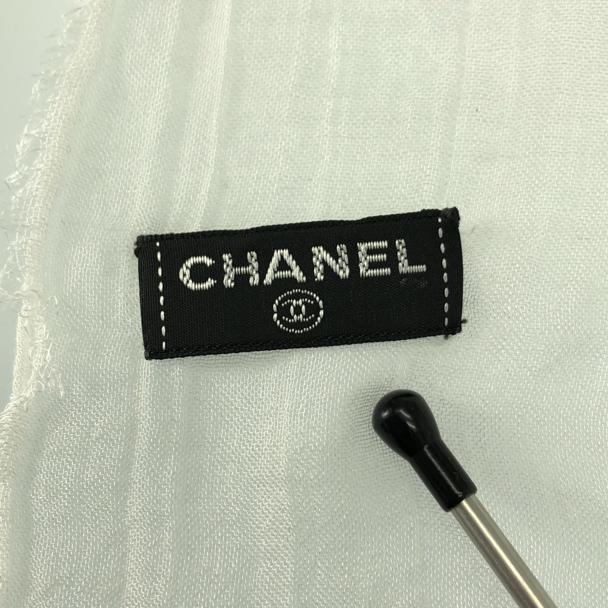CHANEL / シャネル ココマーク エンブロイダリー フリンジ ロング ストール
