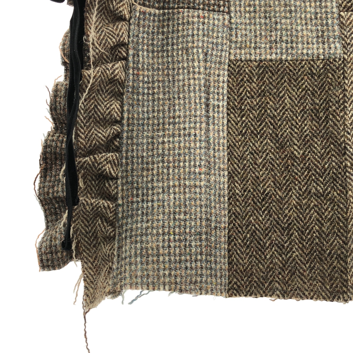 MALION vintage / マリオンヴィンテージ ツイード サイドギャザー パッチワークベスト