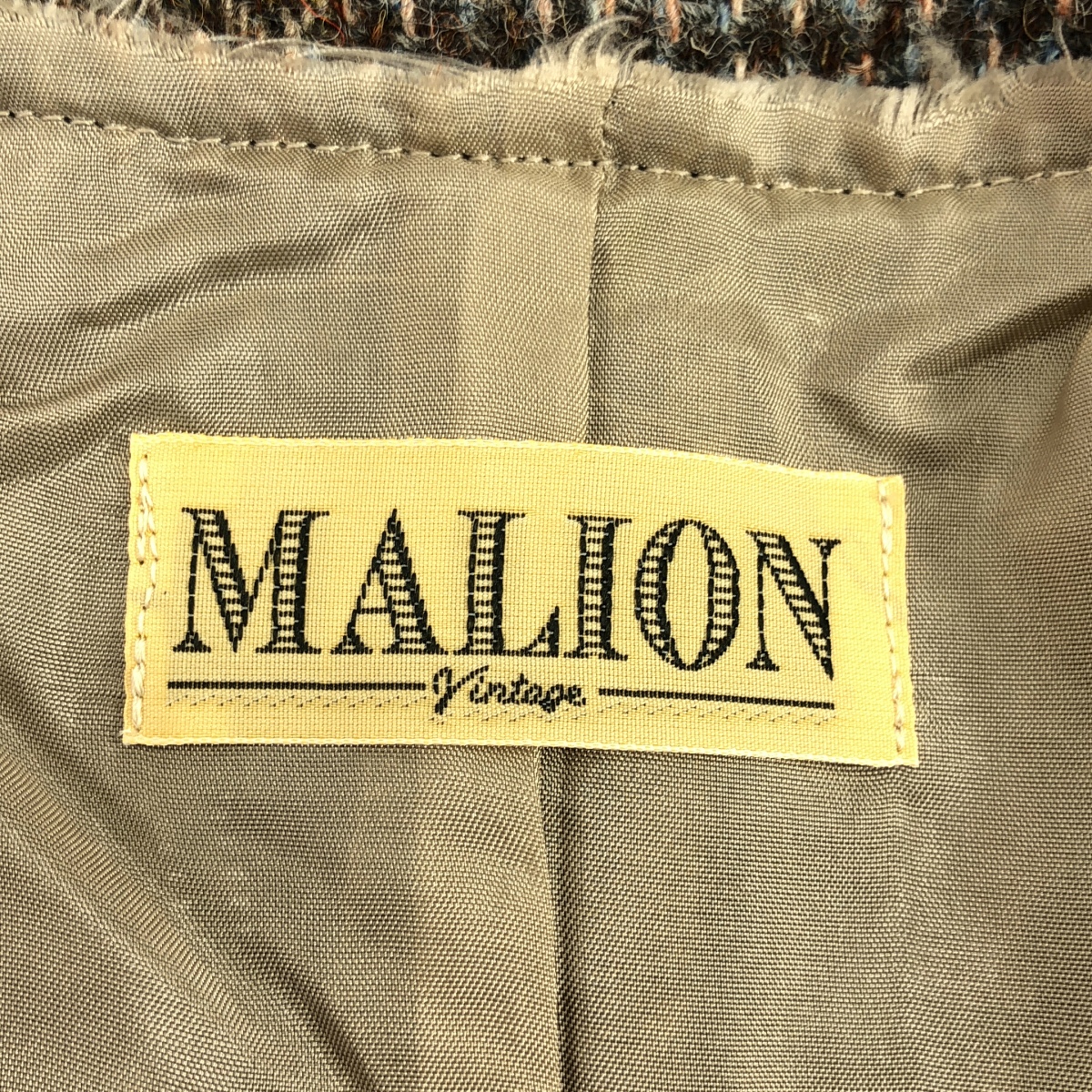 MALION vintage / マリオンヴィンテージ ツイード サイドギャザー パッチワークベスト