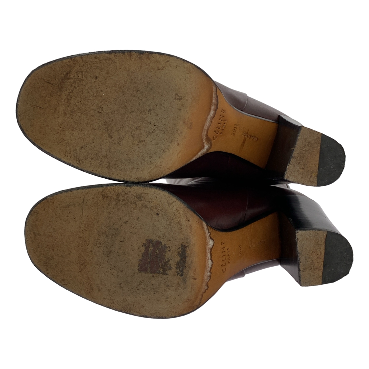 CELINE / セリーヌ by Phoebe Philo フィービー / レザー ラウンドトゥ チャンキーヒール ロングブーツ