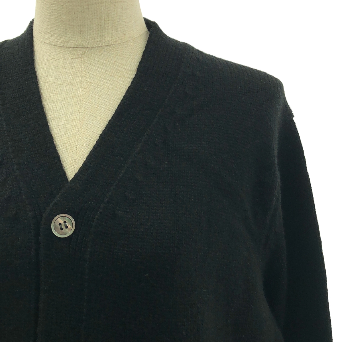 BLACK COMME des GARCONS / ブラックコムデギャルソン ストライプ 異素材 切替 ドッキング ニット カーディガン ジャケット