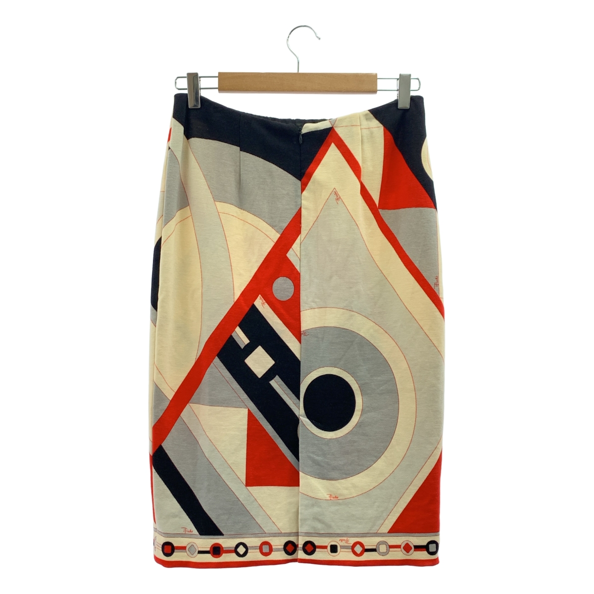 EMILIO PUCCI / エミリオプッチ 総柄 ロゴ バックジップ スリット スカート