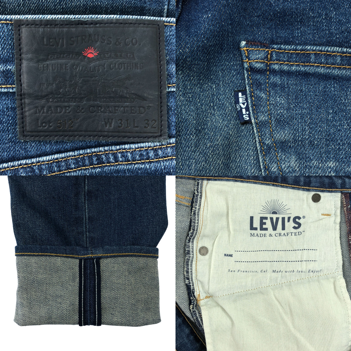 LEVI'S MADE & CRAFTED / リーバイスメイド&クラフテッド 512 SLIM TAPER スリム テーパー ストレッチ デニムパンツ