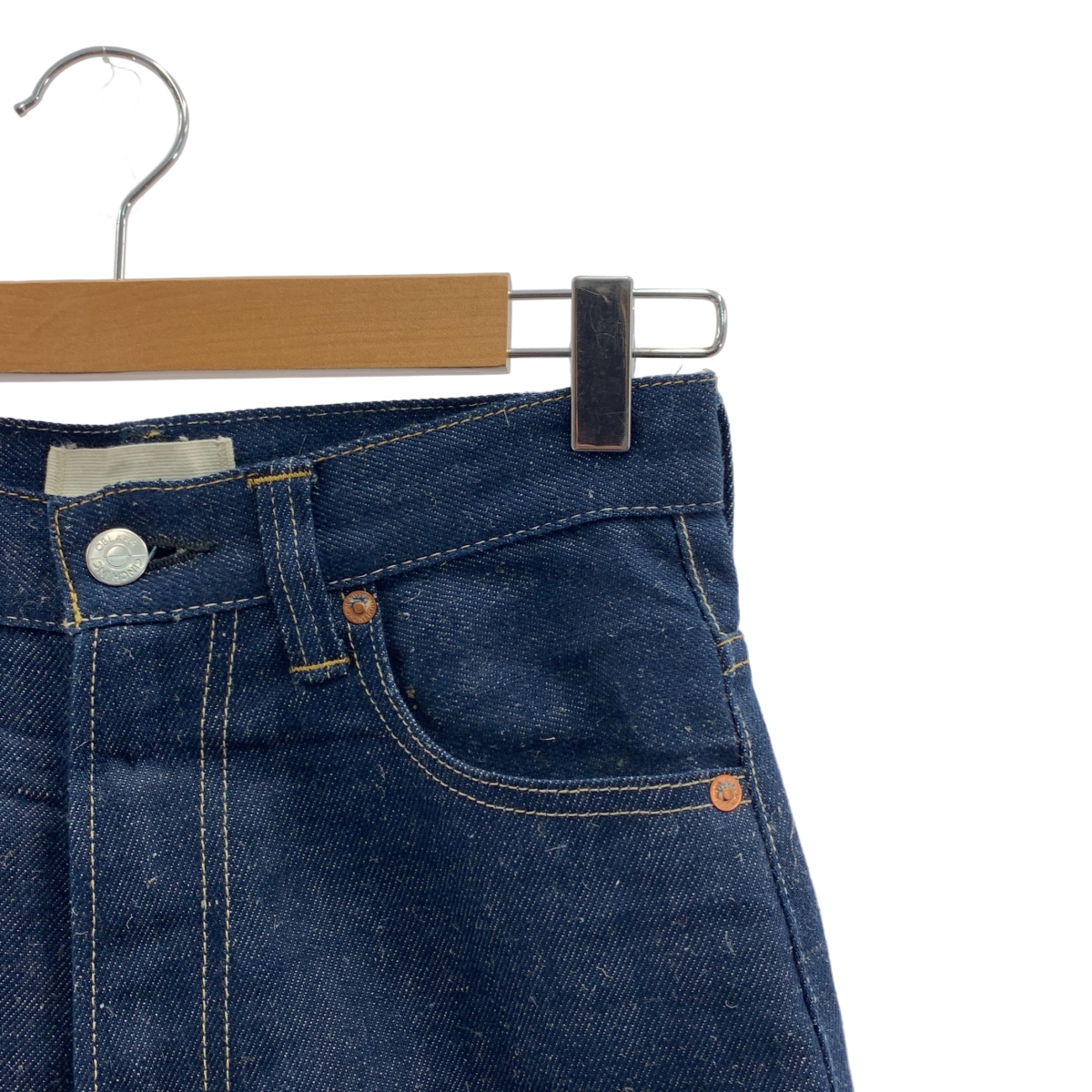 その他 コットン リネン シンチバック セルビッチ デニムパンツ