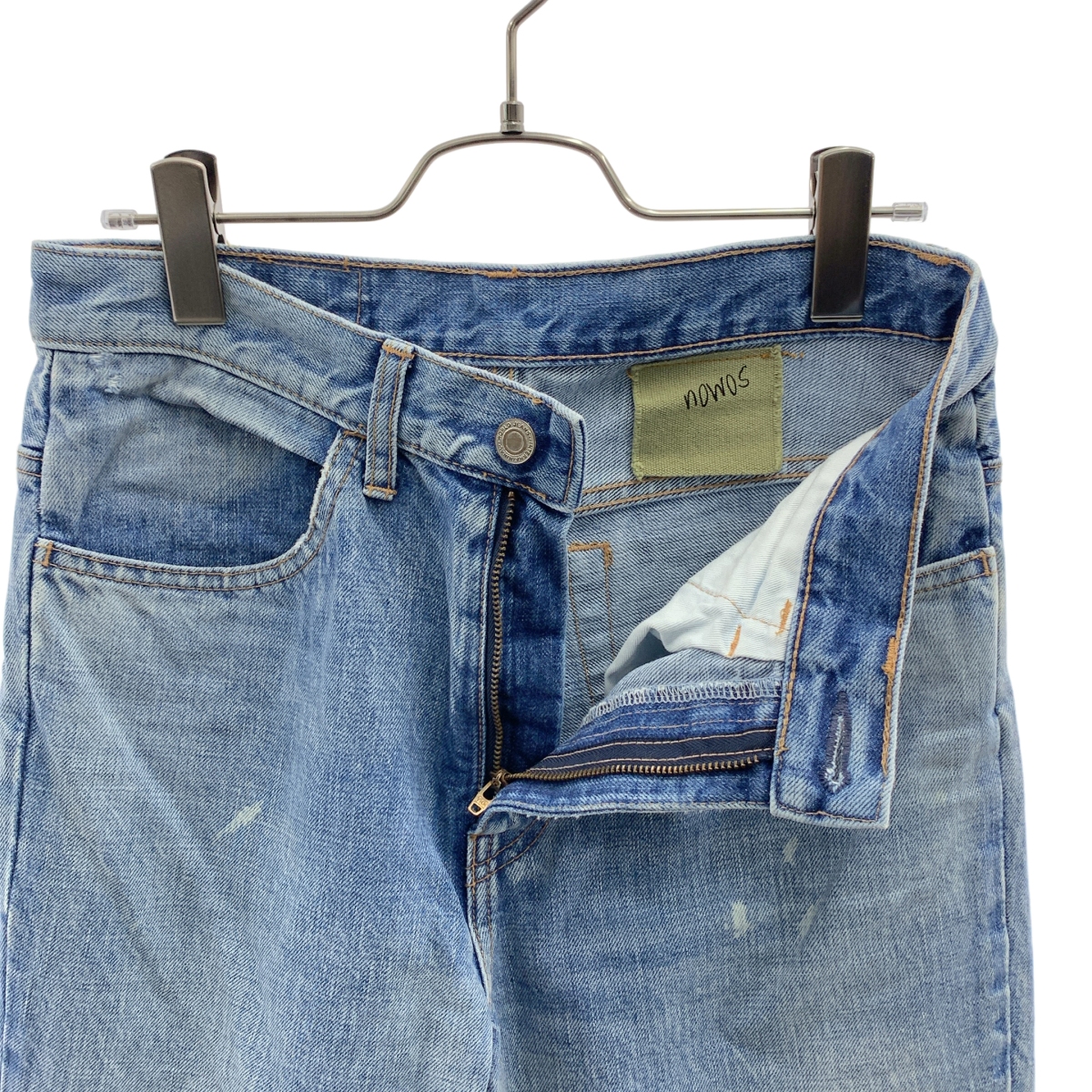 NOWOS / ノーウォス 切り替え カットオフ フレア デニムパンツ