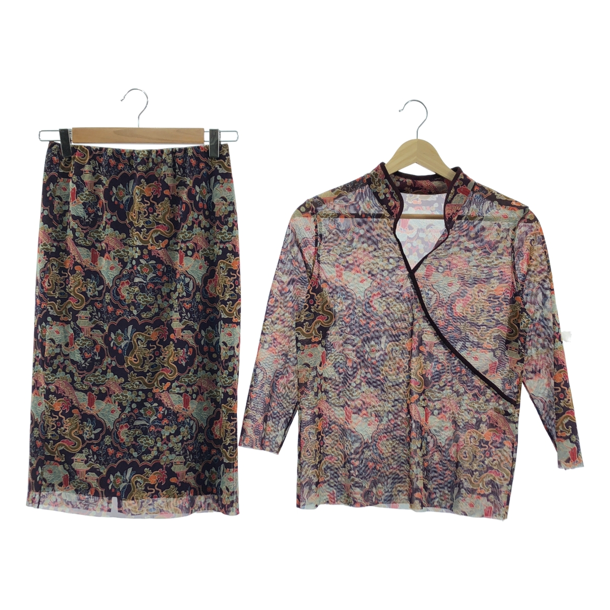 VIVIENNE TAM フラワーロングスカート confiture- ANIMAL CHINOISERIE PRINT スカート｜VIVIENNE TAM