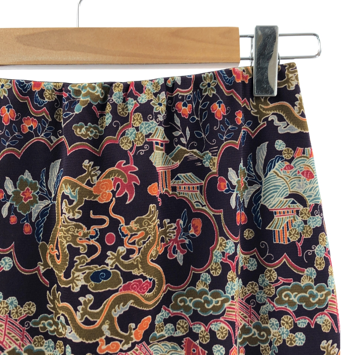 VIVIENNE TAM / ヴィヴィアンタム セットアップ 総柄 シアー チャイナ ブラウス トップス / スリット スカート 裏地付き / キャミソールインナー