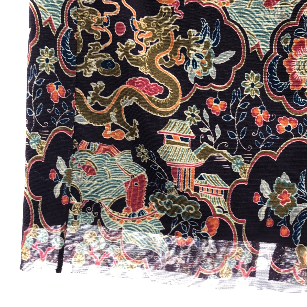 VIVIENNE TAM / ヴィヴィアンタム セットアップ 総柄 シアー チャイナ ブラウス トップス / スリット スカート 裏地付き / キャミソールインナー