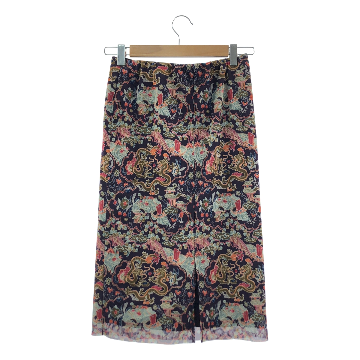 VIVIENNE TAM / ヴィヴィアンタム セットアップ 総柄 シアー チャイナ ブラウス トップス / スリット スカート 裏地付き / キャミソールインナー