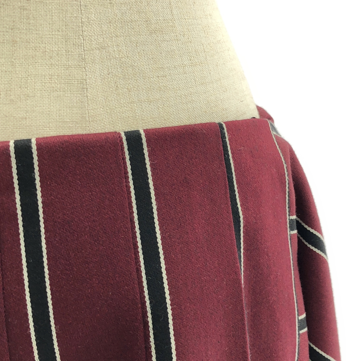 Mulberry / マルベリー コットン ウール アシンメトリー ストライプ スカート