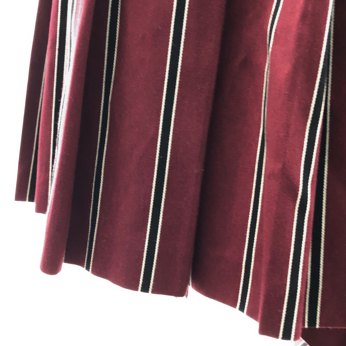 Mulberry / マルベリー コットン ウール アシンメトリー ストライプ スカート