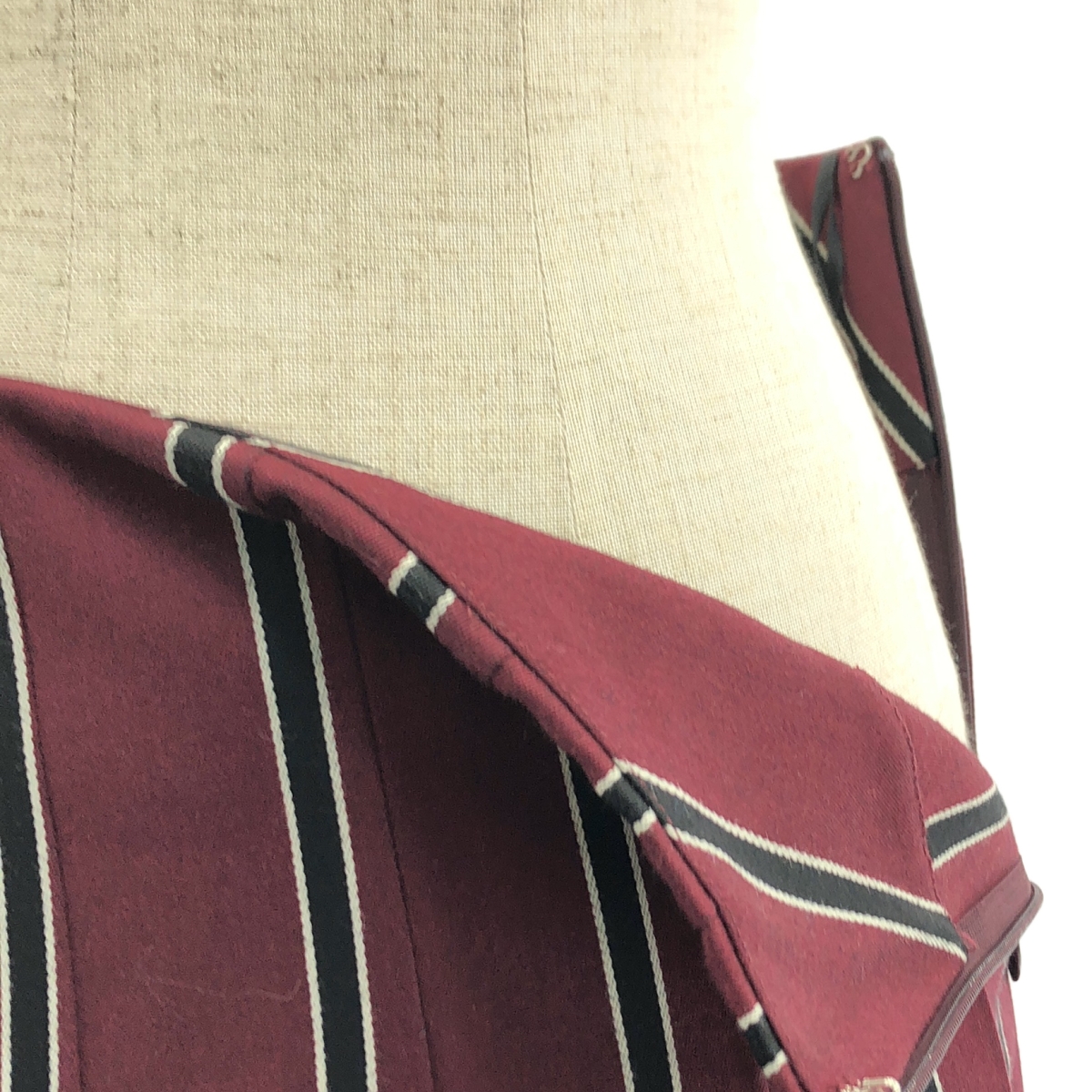 Mulberry / マルベリー コットン ウール アシンメトリー ストライプ スカート