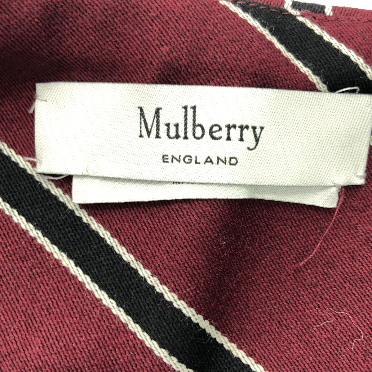Mulberry / マルベリー コットン ウール アシンメトリー ストライプ スカート