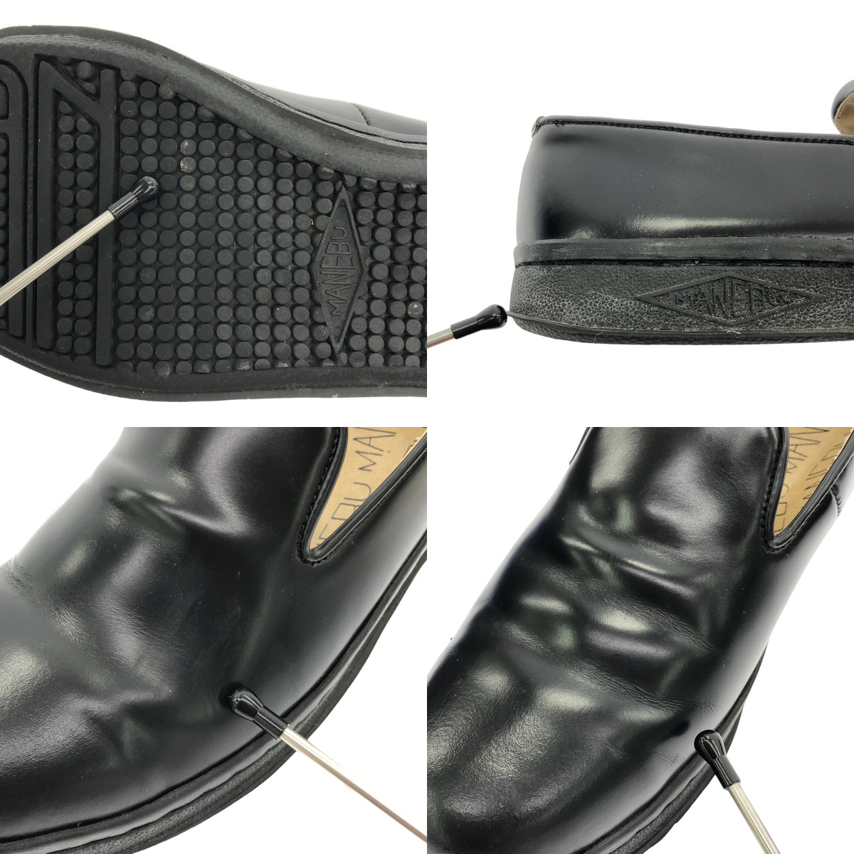 MANEBU / マネブ HEEHAW フェイススキン カウレザー スリッポン シューズ