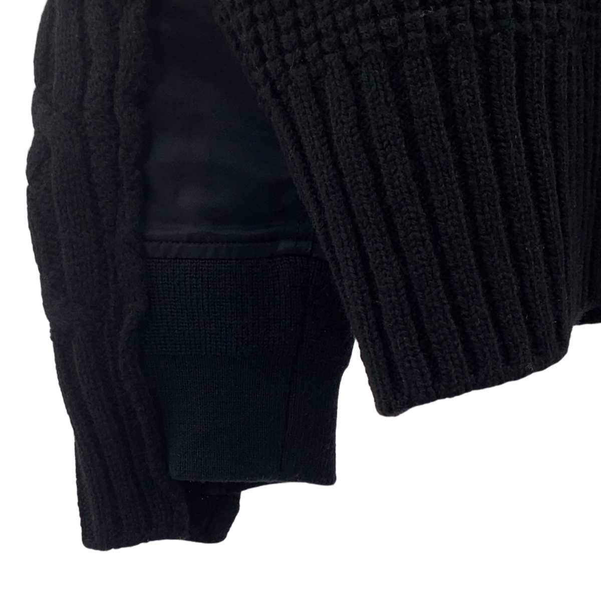 sacai / サカイ 異素材 切替 ドッキング ケーブル ニット セーター