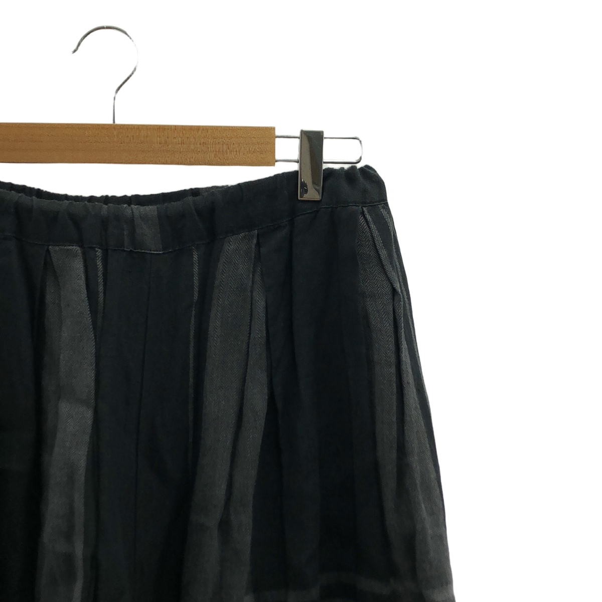 その他 リネン ヘリンボーン ドローストリング ボリューム ワイドパンツ