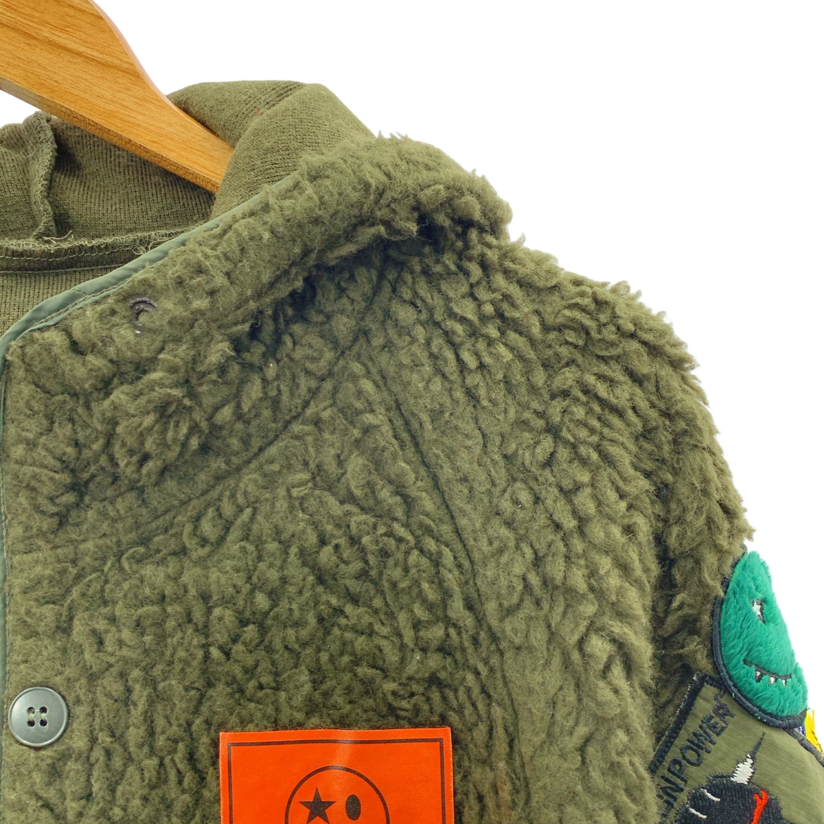 ONE MADE / ワンメイド BOA COAT ワッペン ミリタリー フーデッド ボアコート