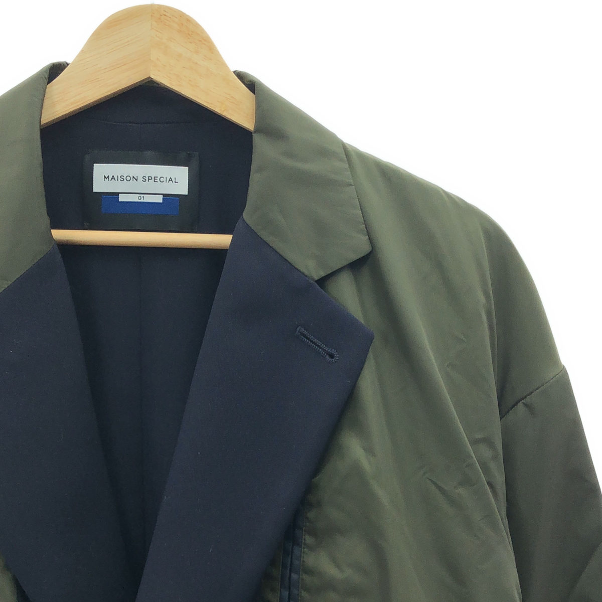 Maison Special / メゾンスペシャル インサイドアウト プライム オーバー バイカラー セミダブル テーラード ジャケット