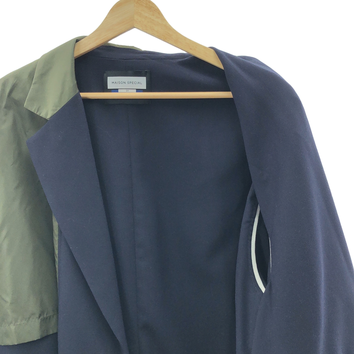 Maison Special / メゾンスペシャル インサイドアウト プライム オーバー バイカラー セミダブル テーラード ジャケット