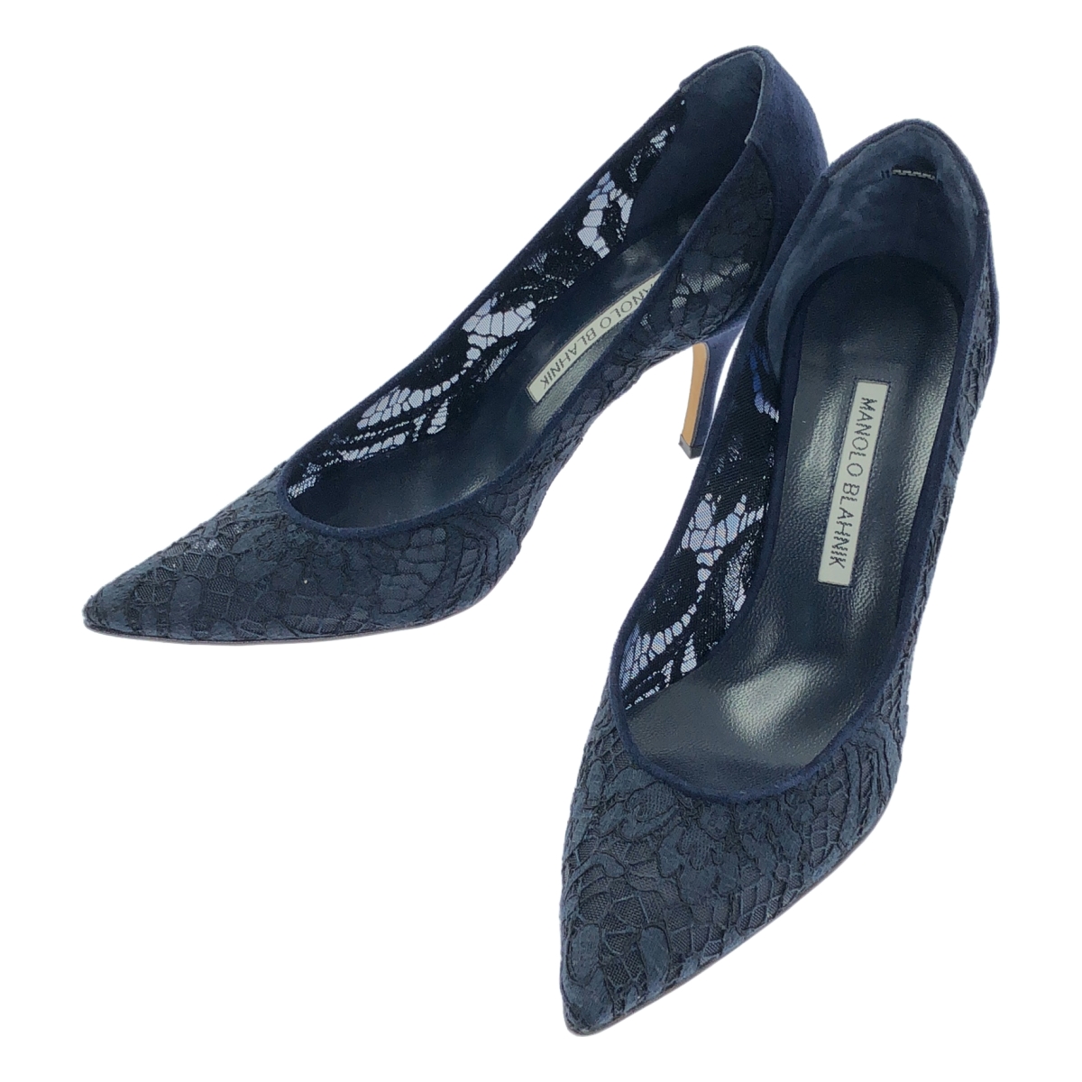 MANOLO BRAHNIK レザー&スエード ポインテッドトゥ パンプス 37 MANOLO BRAHNIK レザー&スエード ポインテッドトゥ パンプス 37