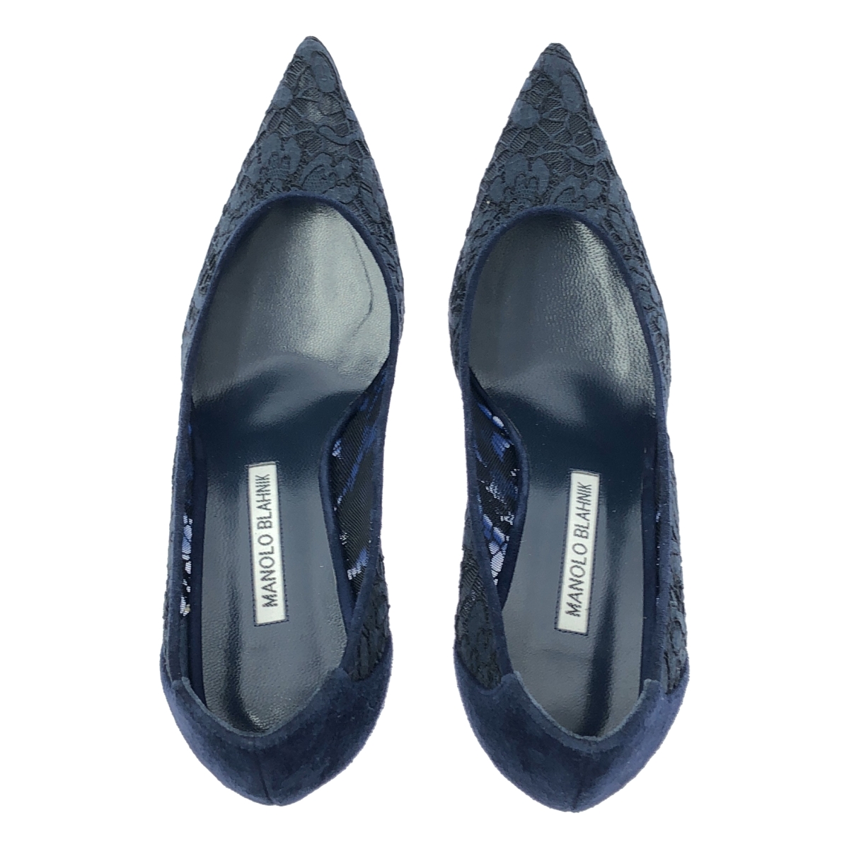 MANOLO BLAHNIK / マノロブラニク レース ポインテッドトゥ ヒール パンプス