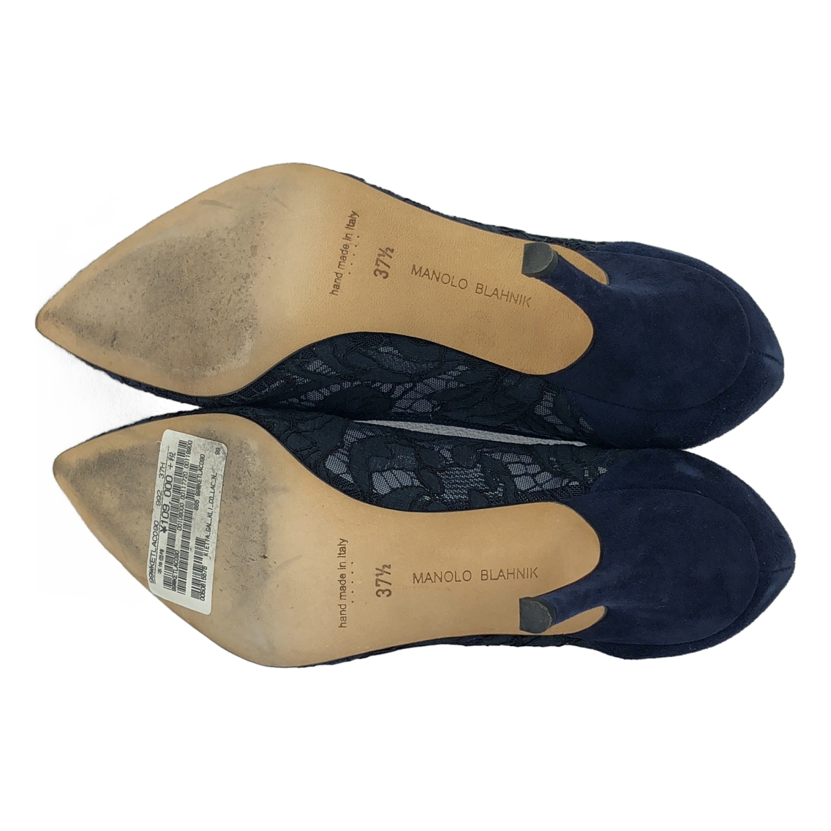 MANOLO BLAHNIK / マノロブラニク レース ポインテッドトゥ ヒール パンプス