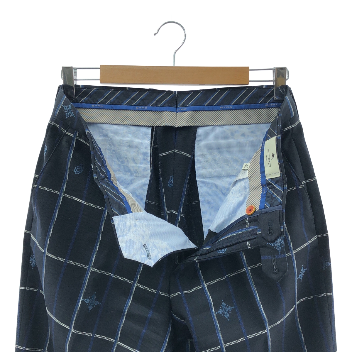 ETRO / エトロ ウール チェック テーパード スラックス