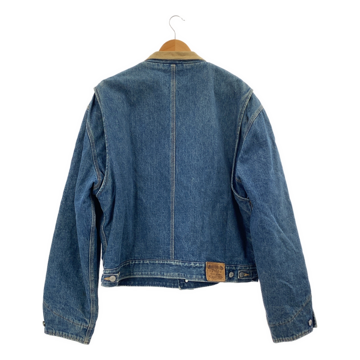 RALPH LAUREN / ラルフローレン POLO COUNTRY / usa製 ロゴレザーパッチ デニム ジャケット / ブランケット