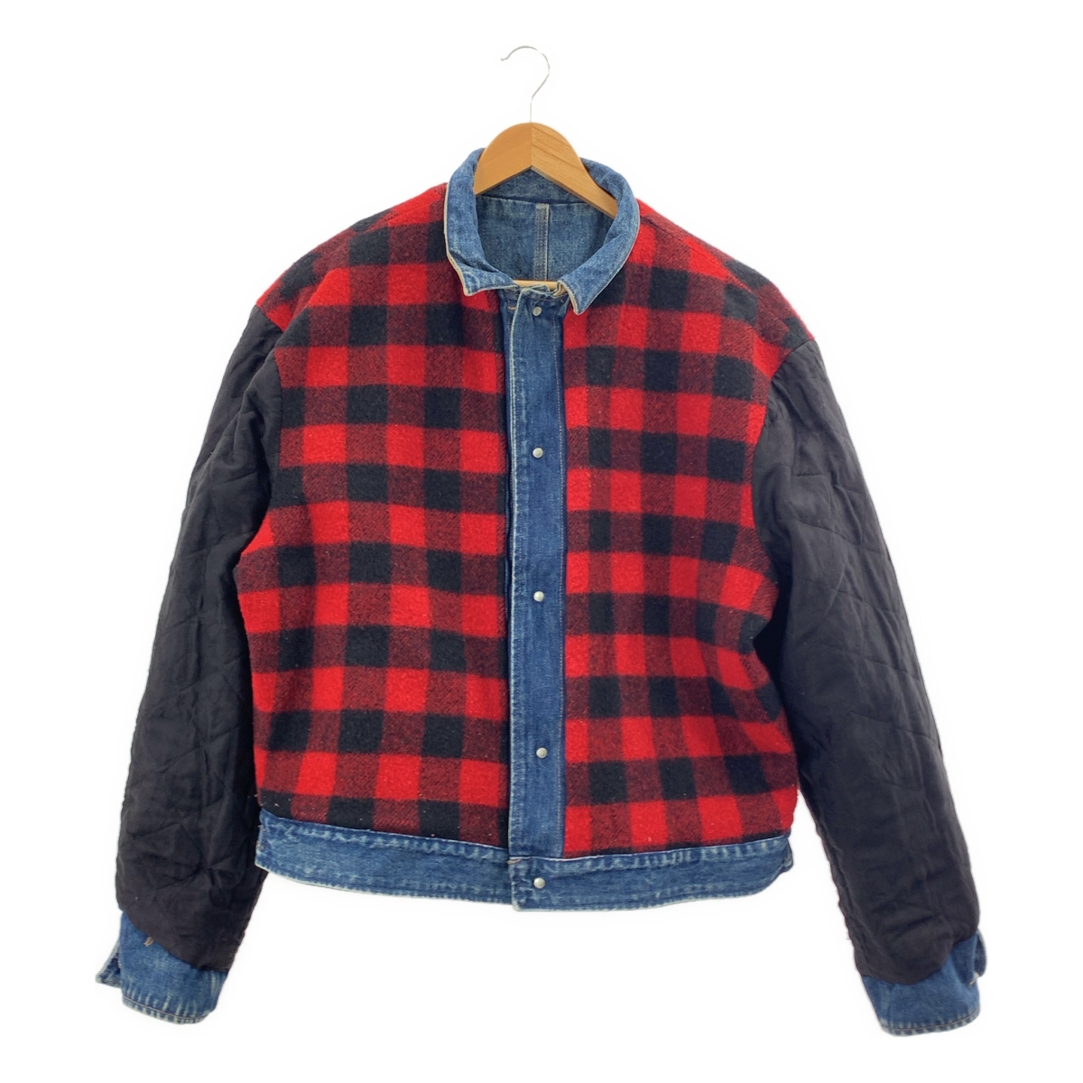 RALPH LAUREN / ラルフローレン POLO COUNTRY / usa製 ロゴレザーパッチ デニム ジャケット / ブランケット