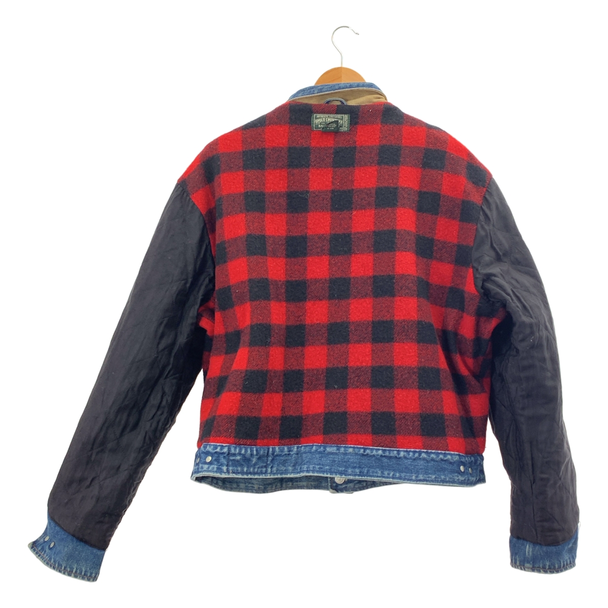 RALPH LAUREN / ラルフローレン POLO COUNTRY / usa製 ロゴレザーパッチ デニム ジャケット / ブランケット
