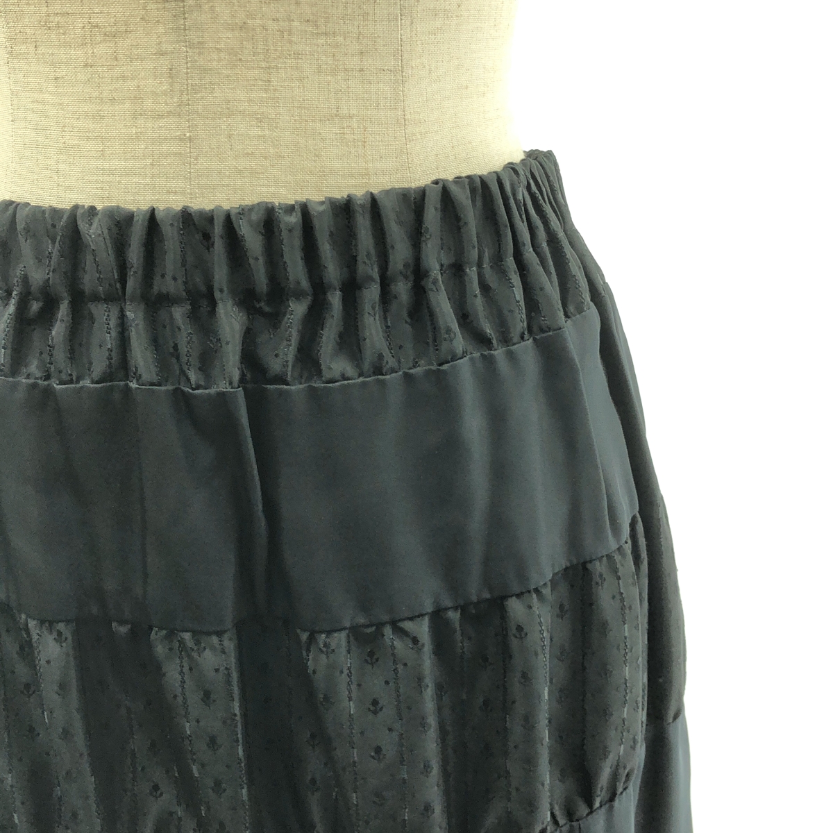 tricot COMME des GARCONS / トリココムデギャルソン レーヨン ポリエステル ボーダーイージーロングスカート