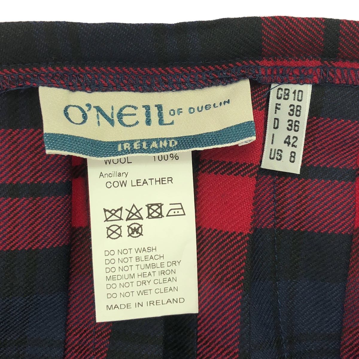 O'NEIL OF DUBLIN / オニールオブダブリン ウール チェック プリーツラップスカート