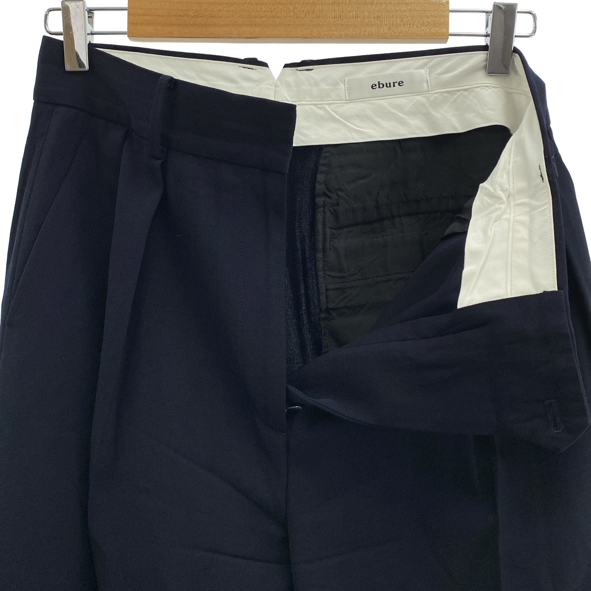 ebure / エブール レーヨン 2タック ワイド スラックス パンツ