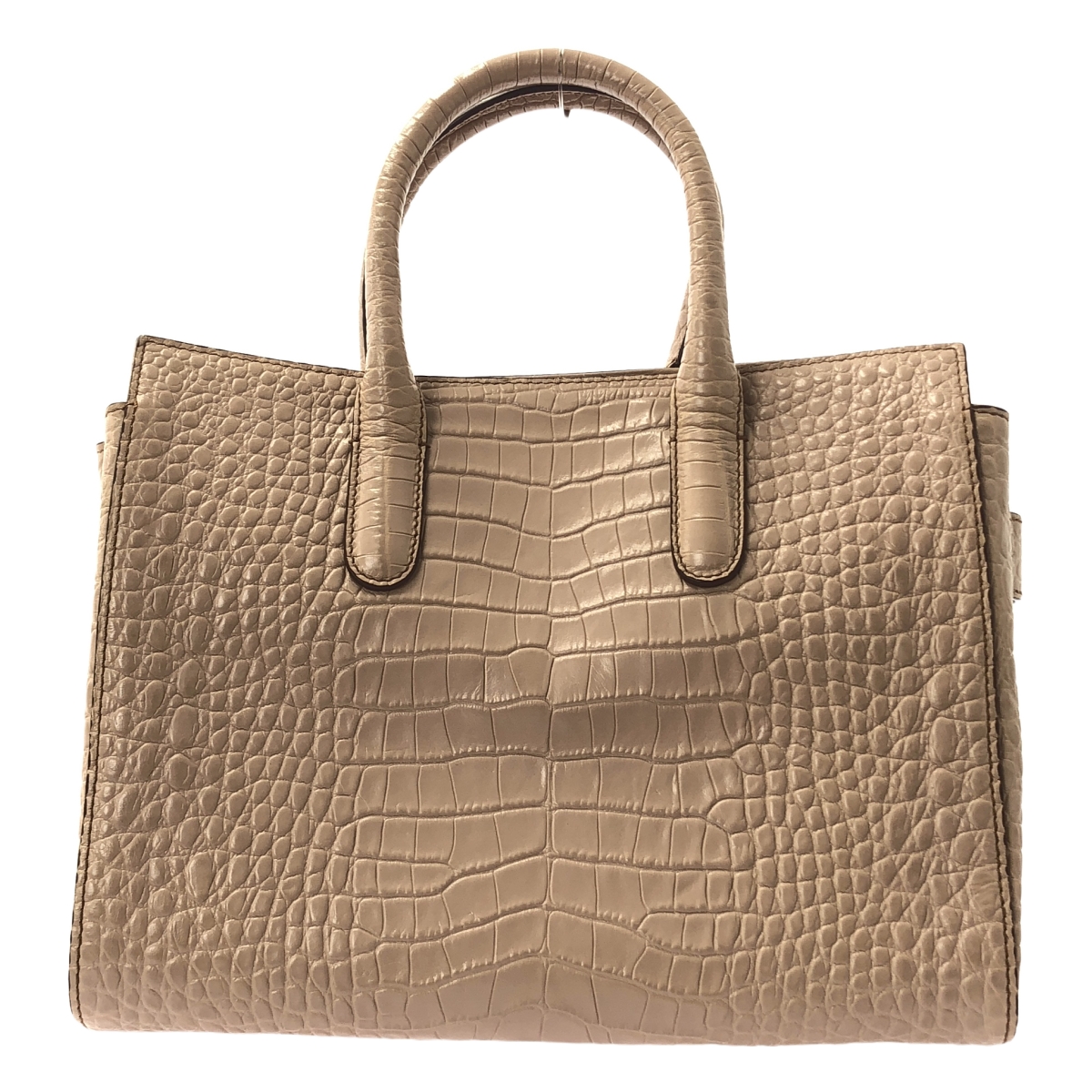 Max Mara / マックスマーラ レザー クロコ型押し ショルダーストラップ付 バッグ