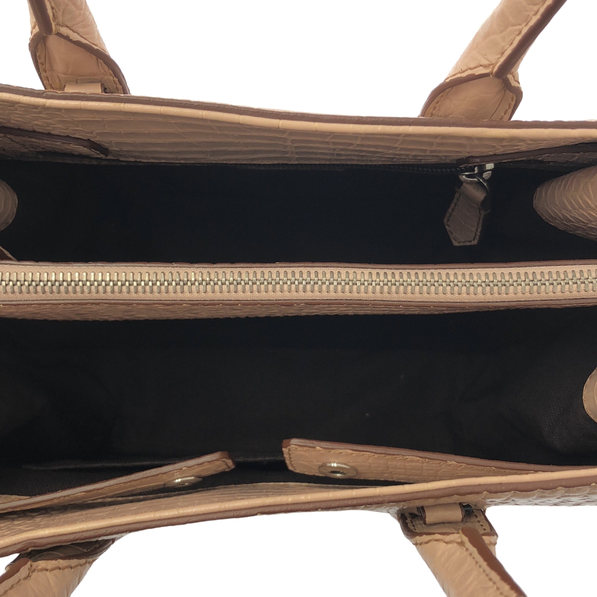 Max Mara / マックスマーラ レザー クロコ型押し ショルダーストラップ付 バッグ