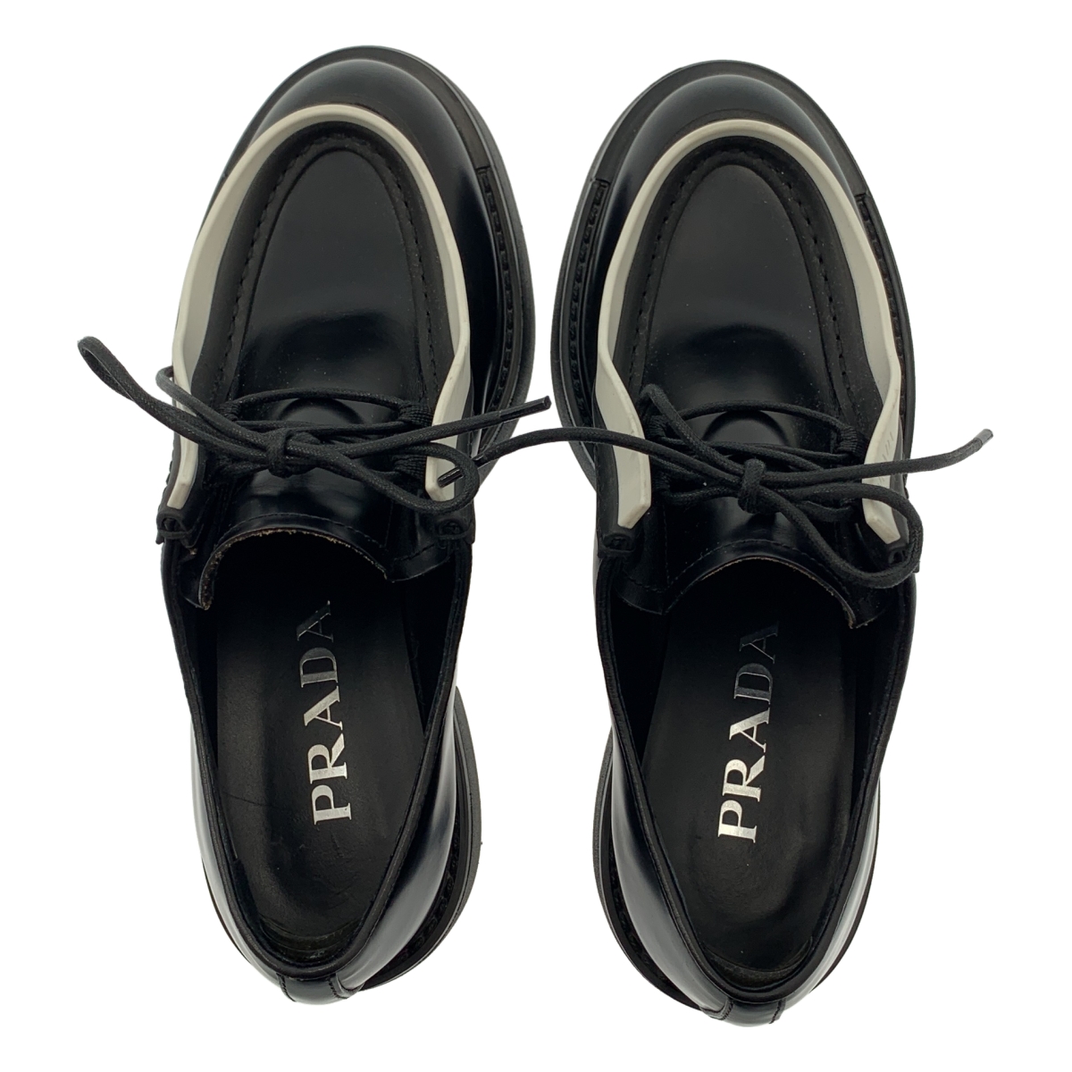 PRADA / プラダ DIAPASON BRUSHED LEATHER LACEUP SHOES ブラッシュレザー レースアップ シューズ