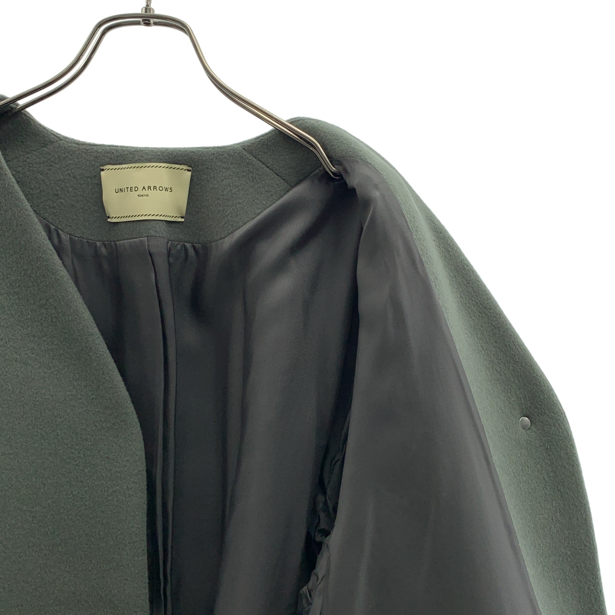 UNITED ARROWS / ユナイテッドアローズ Vノーカラー フォックスファー スリーブ コート