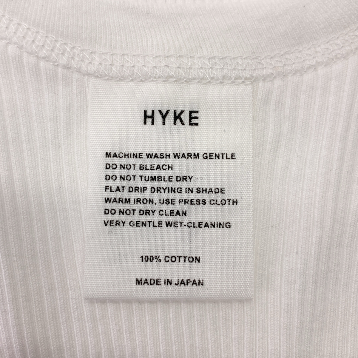 HYKE / ハイク コットンリブ タンクトップ