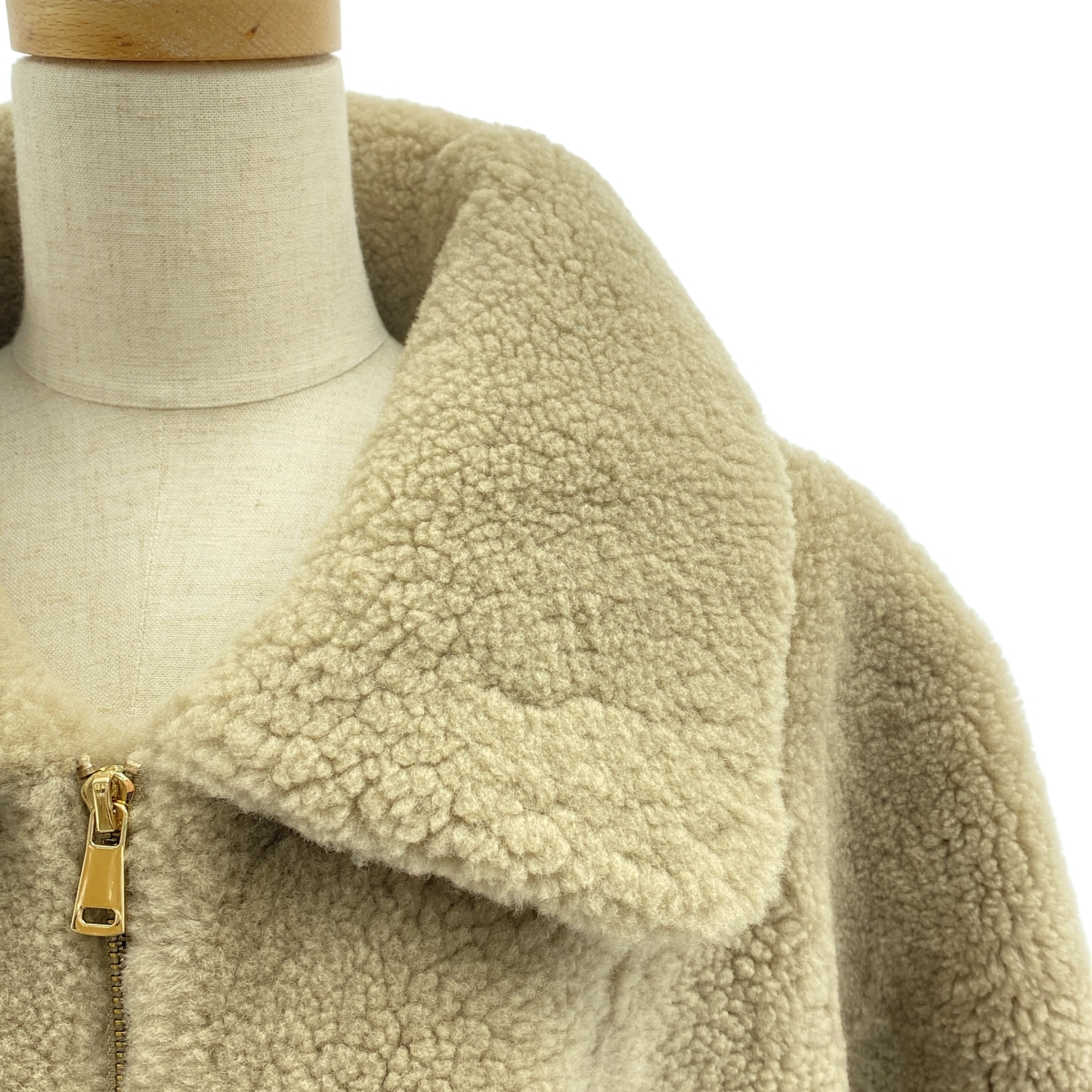 H BRAND / エイチブランド リアルムートン テディ オーバー ショートコート / 総裏地