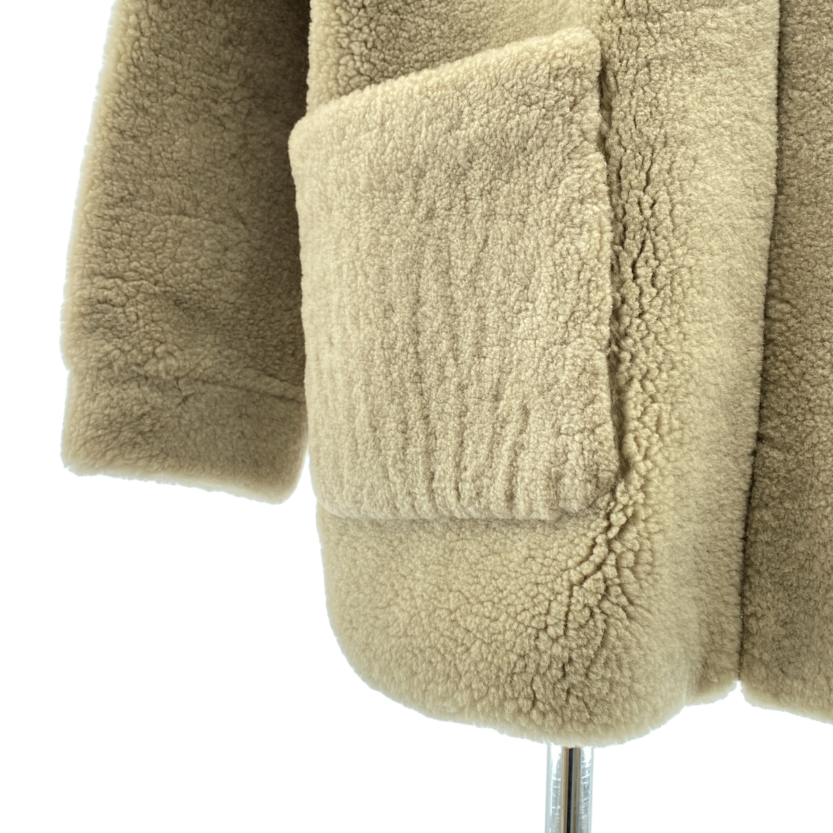 H BRAND / エイチブランド リアルムートン テディ オーバー ショートコート / 総裏地