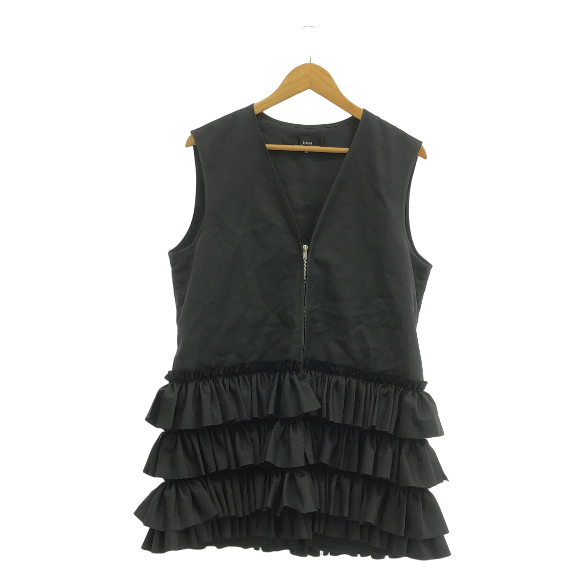tricot COMME des GARCONS / トリココムデギャルソン フリル装飾 ドッキング ジップ ロングベスト