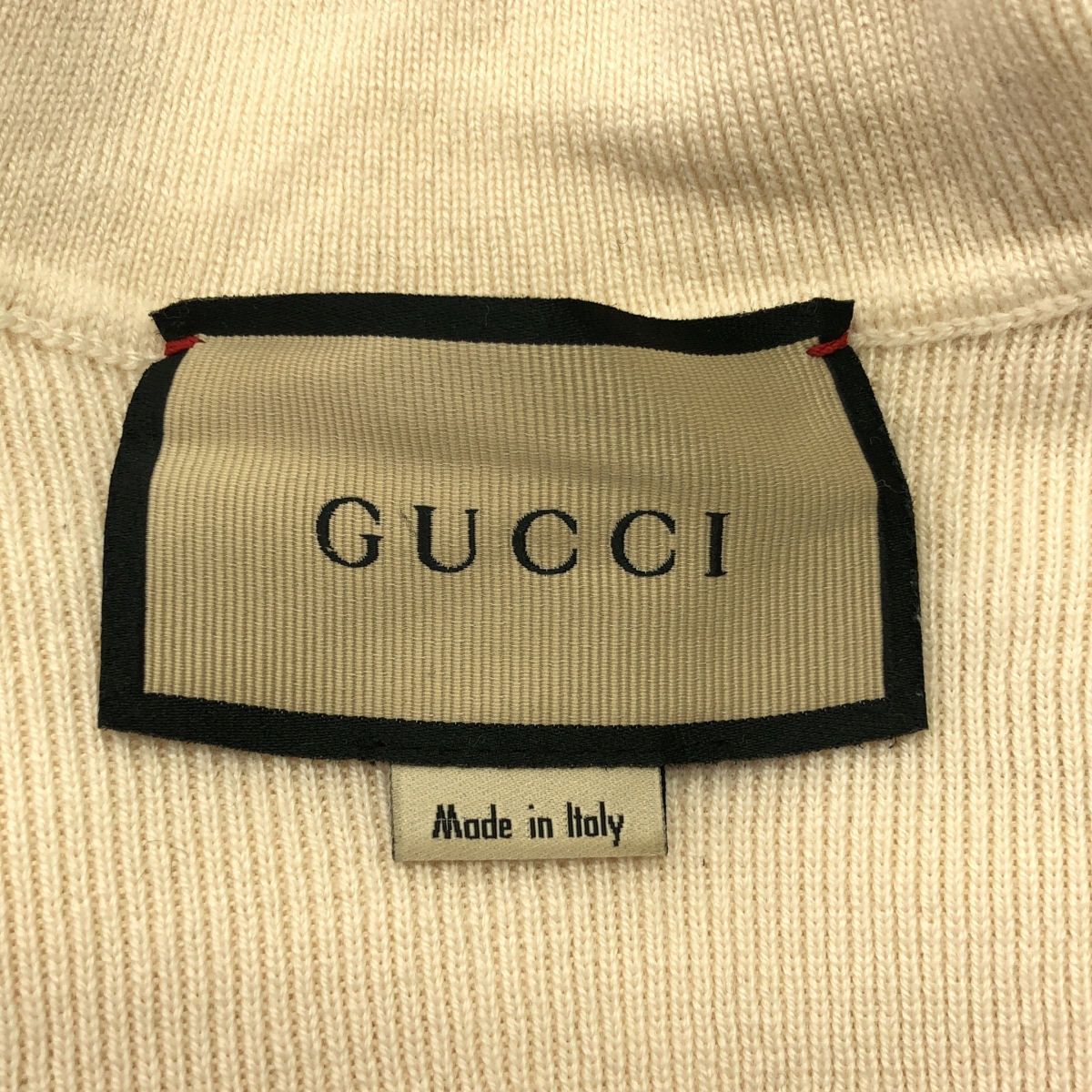GUCCI / グッチ ファインウール GGロゴパッチ タートルネックニット