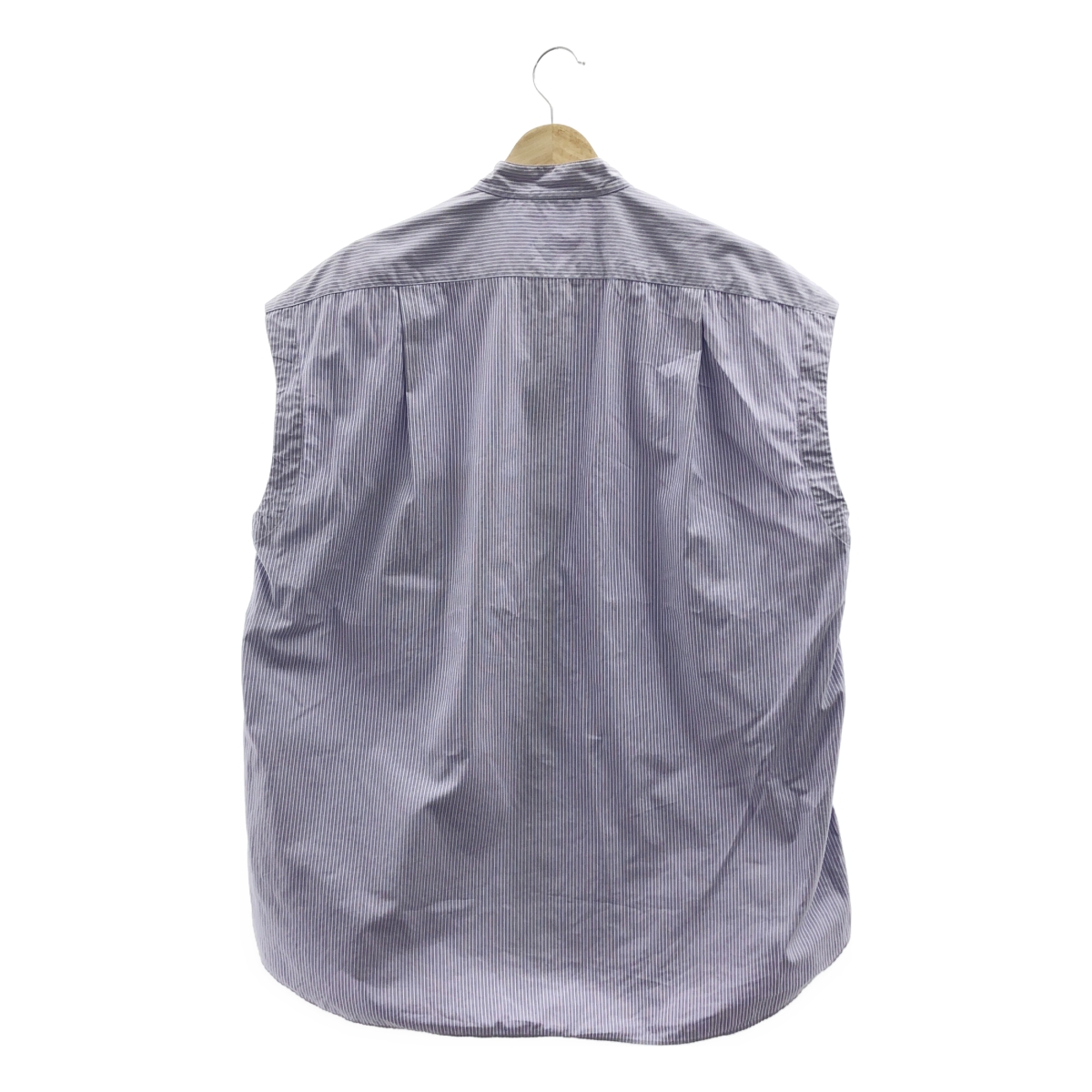 AURALEE / オーラリー WASHED FINX TWILL STRIPE SLEEVELESS SHIRTS ストライプ ノースリーブ シャツ