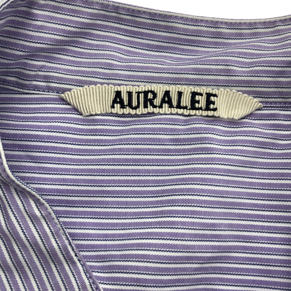 AURALEE / オーラリー WASHED FINX TWILL STRIPE SLEEVELESS SHIRTS ストライプ ノースリーブ シャツ