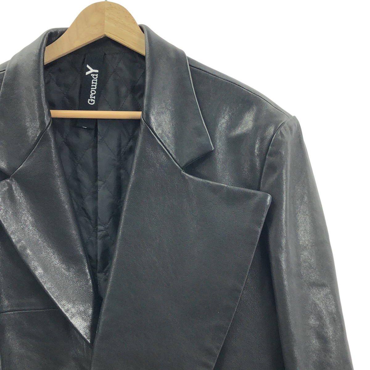 Ground Y / グラウンドワイ ラムレザー アシンメトリージャケット