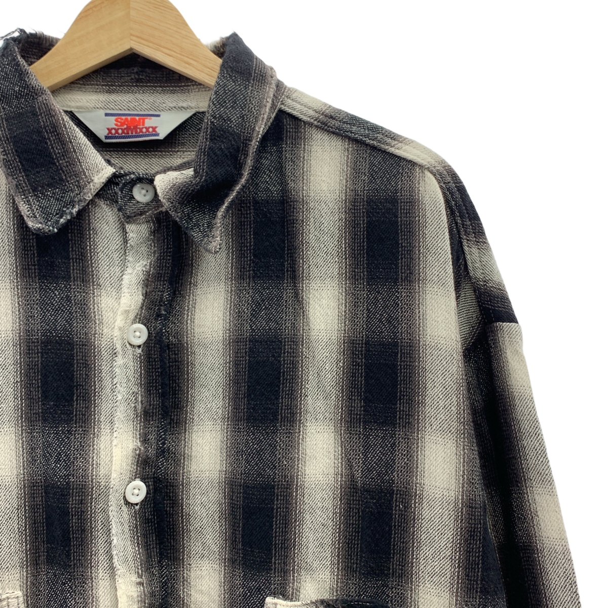 SAINT MICHAEL  Mxxxxxx / セントマイケル FRANNEL SHIRT / CHECK / ダメージ加工 フランネル シャツ