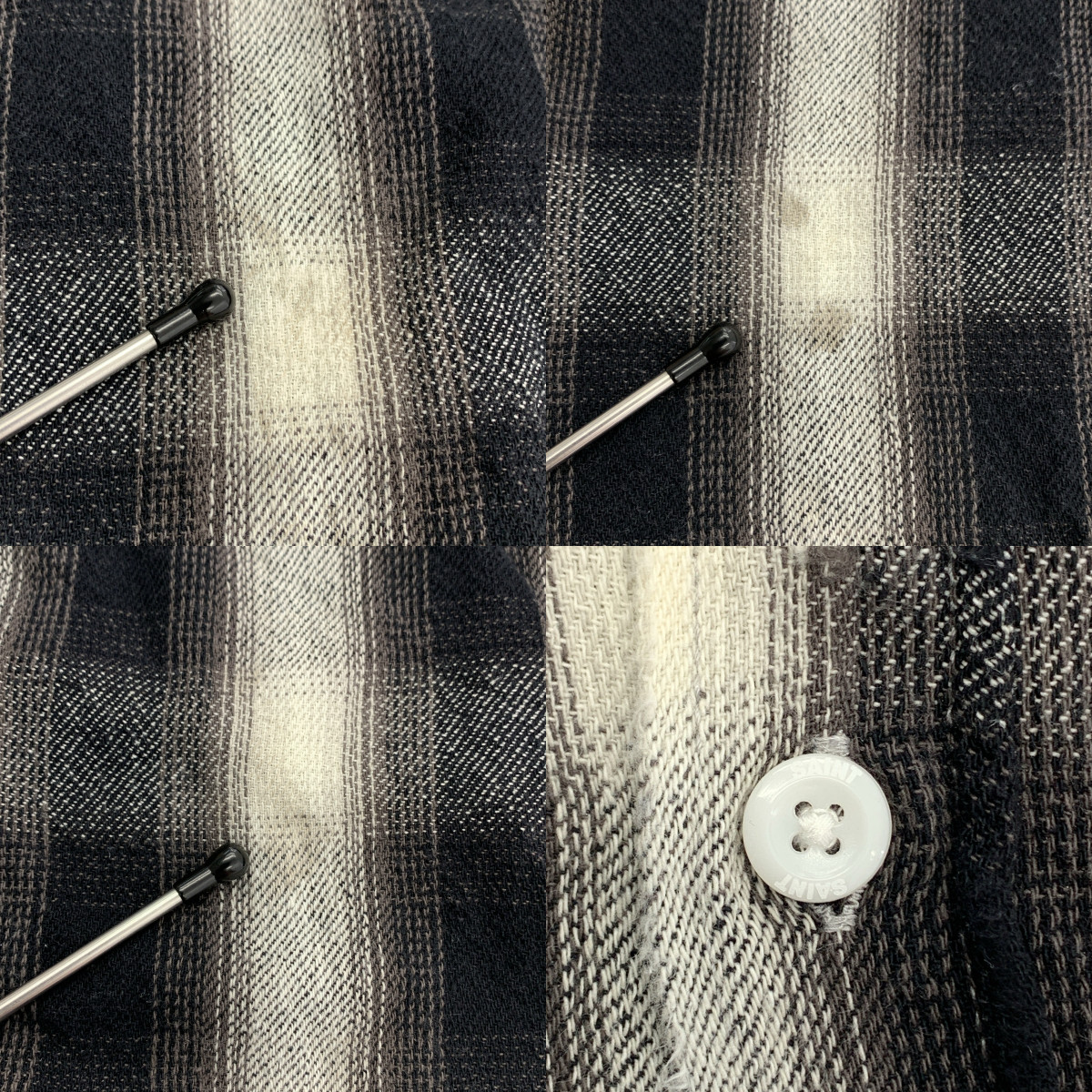 SAINT MICHAEL  Mxxxxxx / セントマイケル FRANNEL SHIRT / CHECK / ダメージ加工 フランネル シャツ